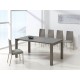 REF. KU-01 table fixe ou extensible en Céramique - pieds Acier ou Bois hauteur 77 ou 90 cm           