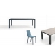 Table carrée ou rectangle céramique dekton pieds acier epoxy hauteur 75 ou 90 cm pas cher à Paris                          