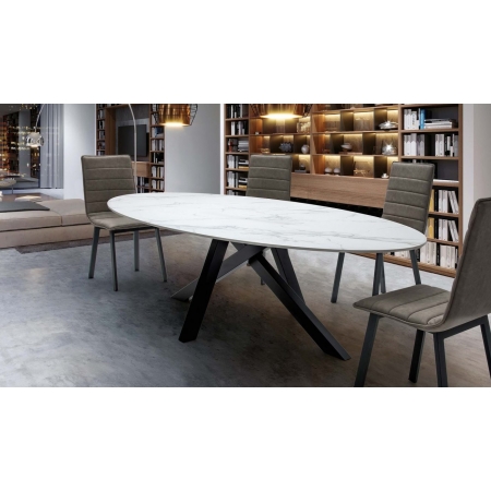  Table ovale en Céramique ou en Dekton pour un intérieur ou extérieur design           