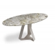  Table ovale en Céramique ou Dekton de 180x100 cm avec 1 seul pied livrée à Marseille