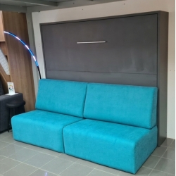 Armoire lit horizontal avec Canapé intégré