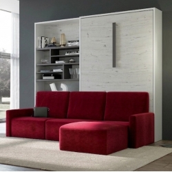 Armoire lit vertical avec canapé d'angle